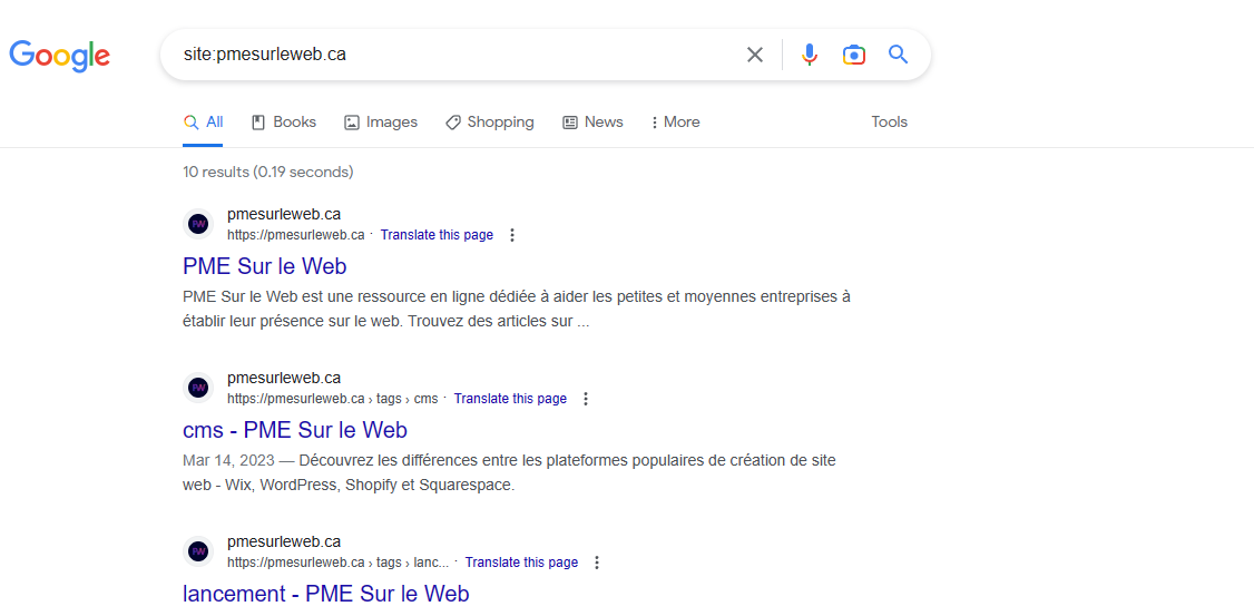 Recherche sur google avec parametre site: Recherche sur google avec parametre site: